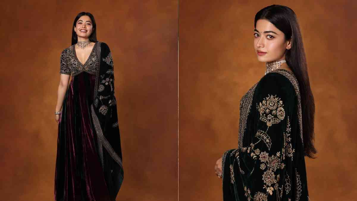 Rashmika Mandanna Serves Old-World Glamour In Regal Velvet Look