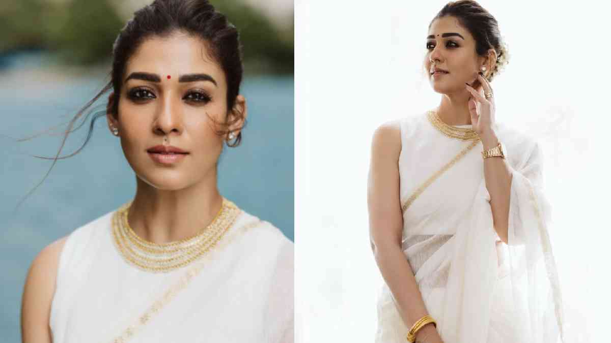 Nayanthara Flaunts Toned Arms in Elegant Kerala-Style Saree for Onam Celebrations
