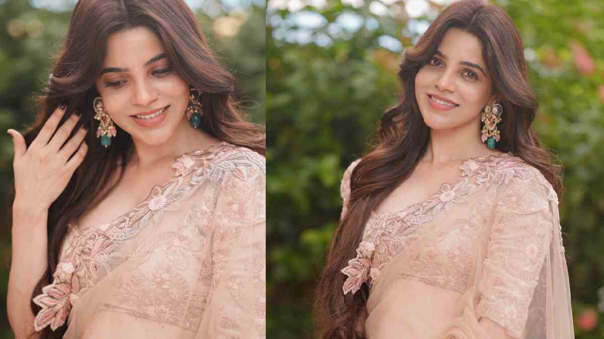 Divya Bharathi Stuns in Pastel Pink Floral Saree