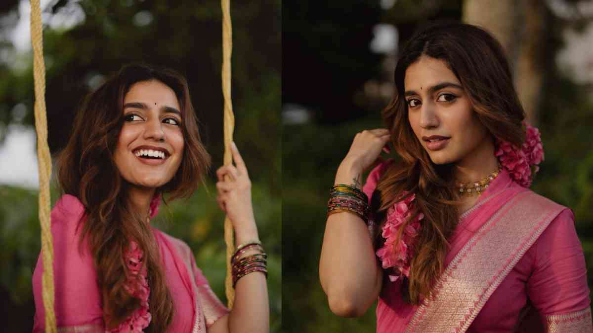 Priya Prakash Varrier Blooms in Floral Pink Saree, Brings Back Her Viral-Era Charm