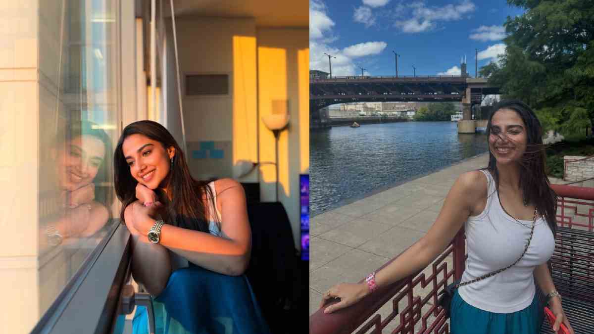 Meenakshi Chaudhary Takes a Refreshing Break in Chicago Amid Vrushakarma Shoot