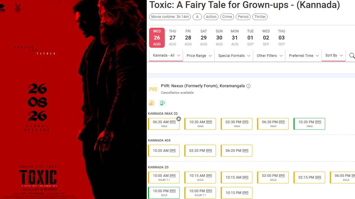 Toxic movie tickets booked for three days