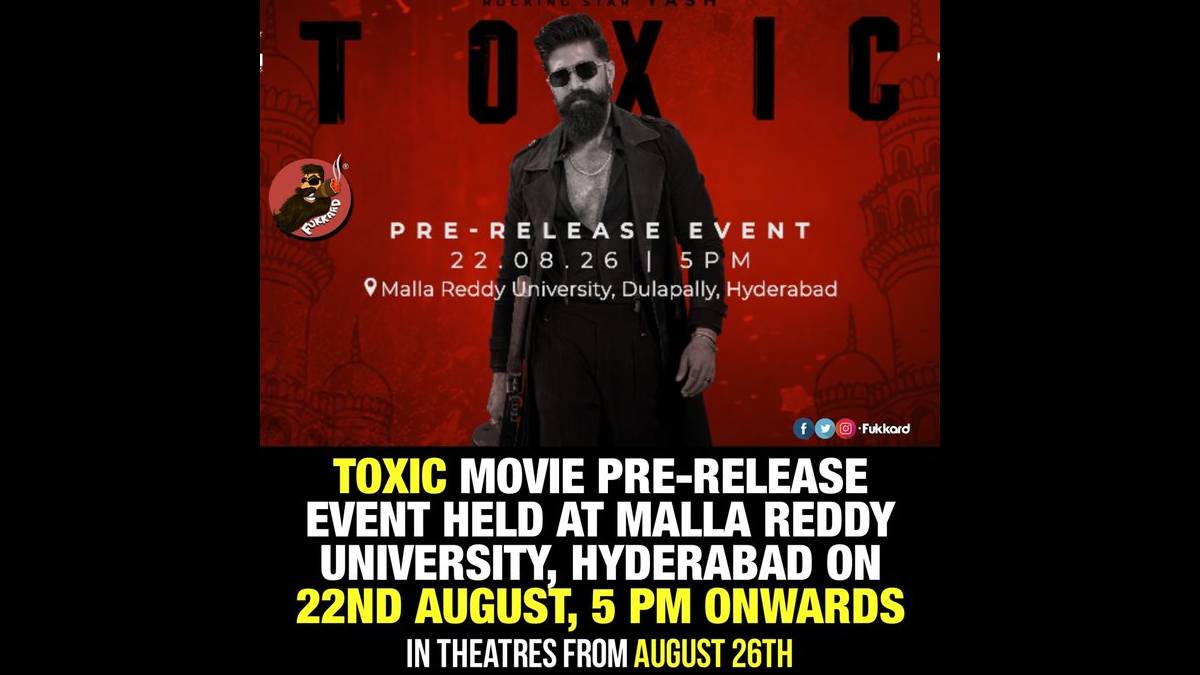 Yash’s Toxic to Take Over Hyderabad on August 22; Grand Telugu Pre-Release Event Announced