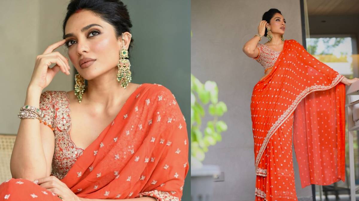 Sobhita Dhulipala Channels Mumtaz Magic in Stunning Orange Saree at Bandla Ganesh’s Daughter’s Wedding