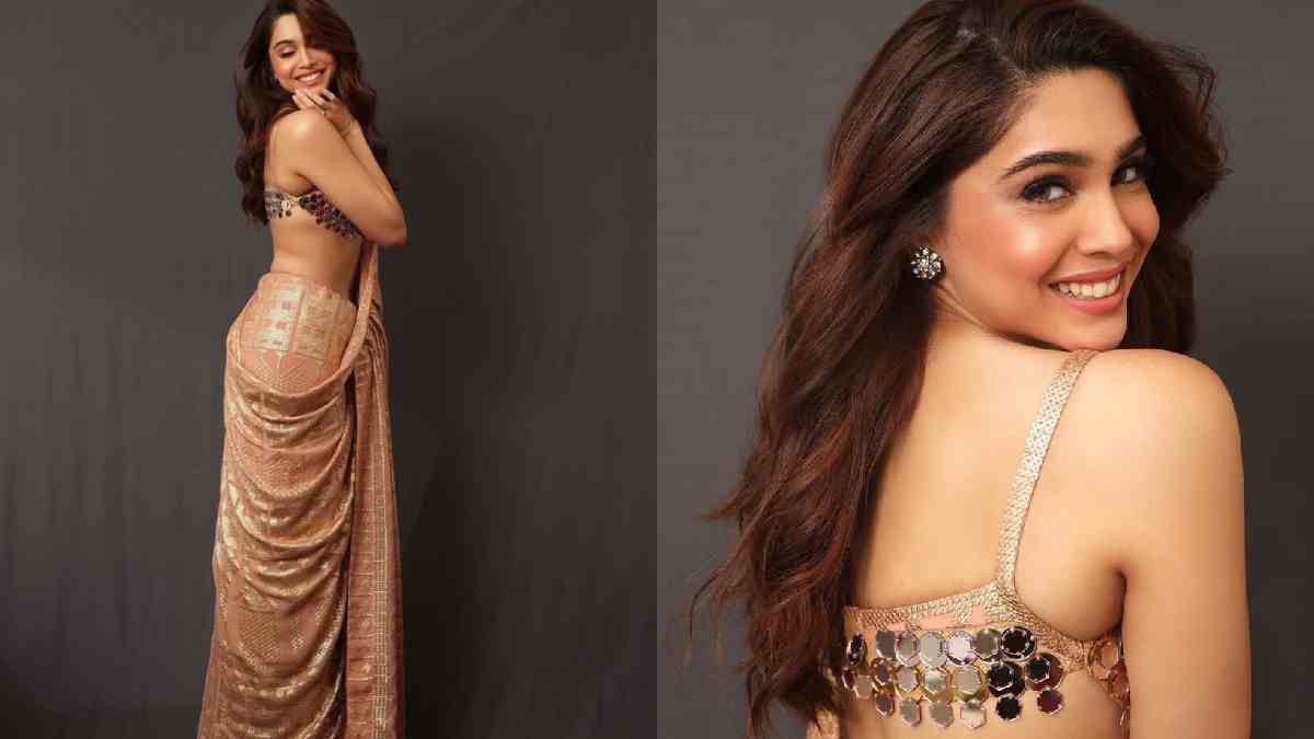 Sharvari Wagh Shines in Golden Saree