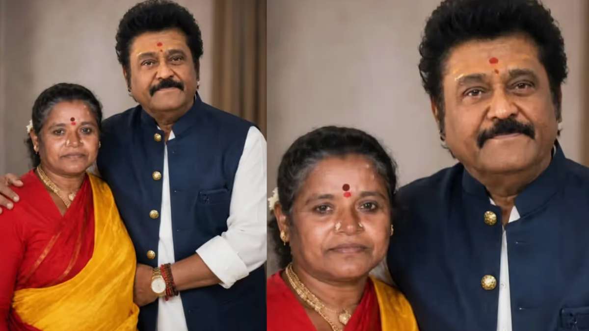 Jaggesh With Mother Photo