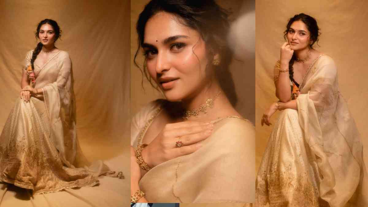 Kayadu Lohar Stuns in Ivory Organza Saree Ahead