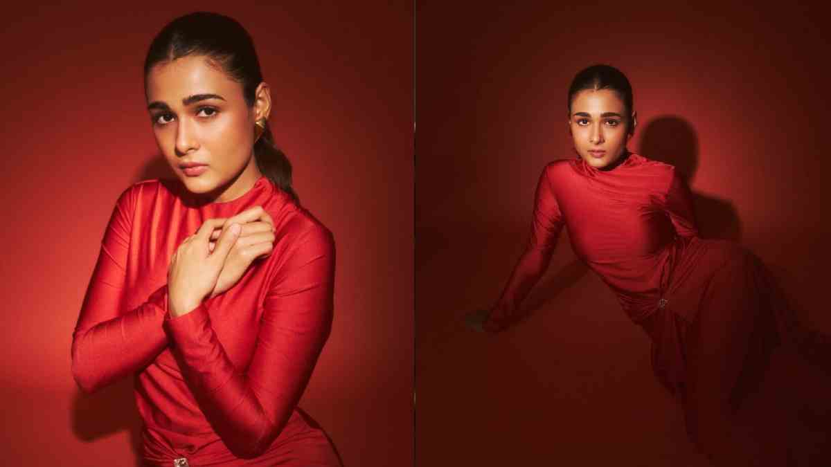 Shalini Pandey Turns Heads in Stunning Monochrome Red Photoshoot, Fans Call Her 'Queen of Elegance'