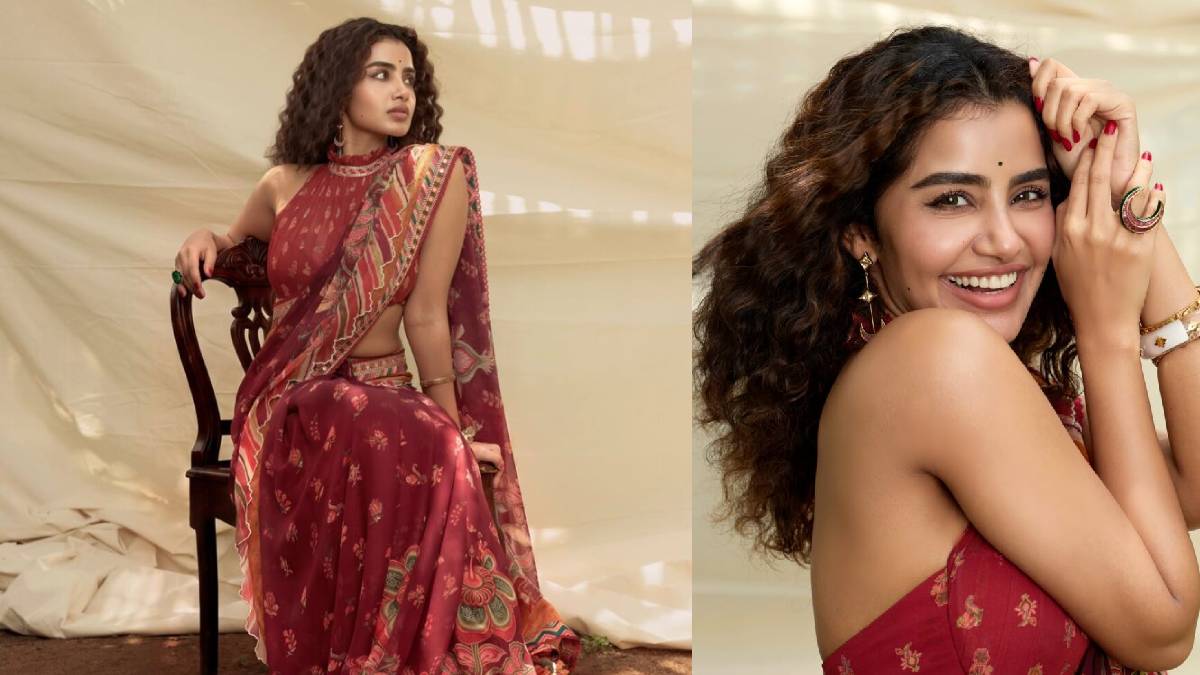 Anupama Parameswaran Stuns in Maroon Saree