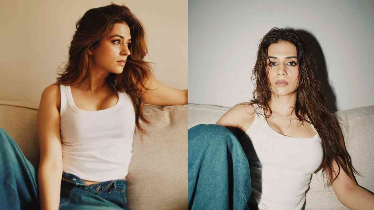 Shraddha Das Shares Cozy Couch Photos in Casual White Top and Denim