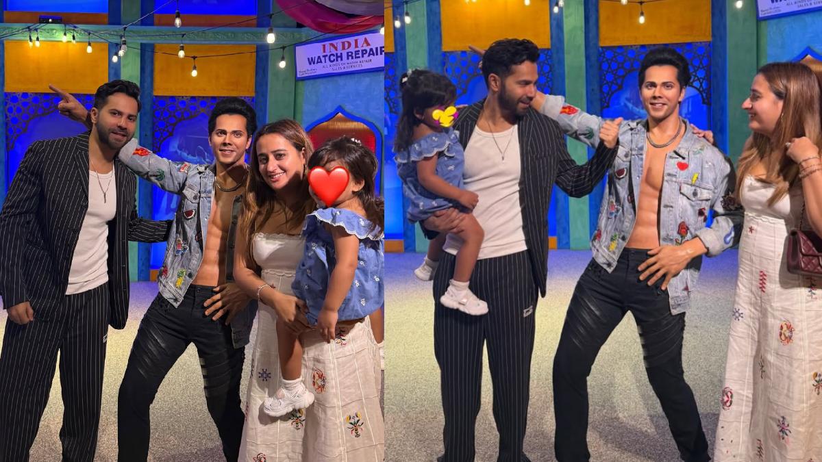 Varun Dhawan Shows Wax Statue To Natasha, Daughter Lara During Singapore Holiday